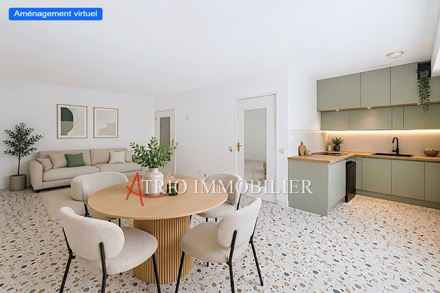 Grand studio lumineux de 30m² en étage avec terrasse dans le q