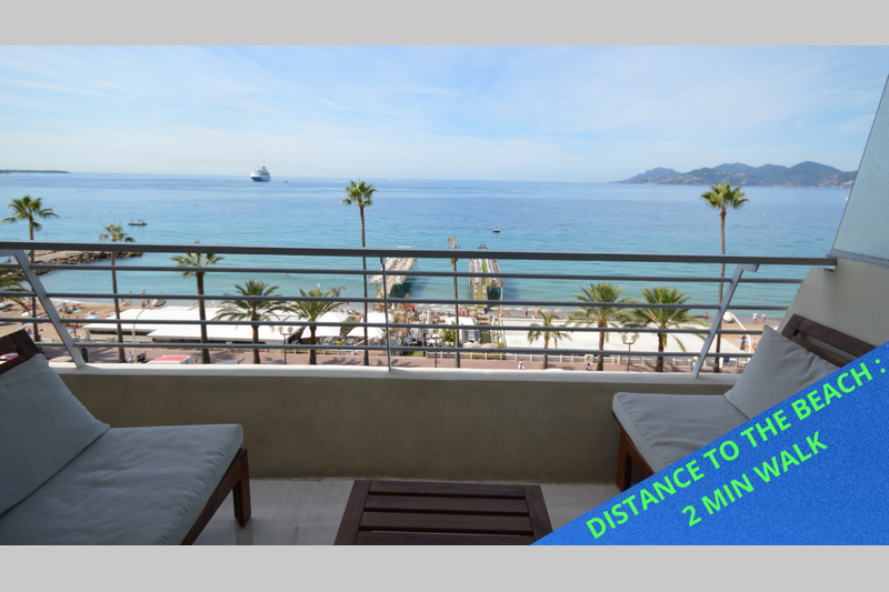Appartement Cannes Bord de mer,  Location saisonnière appartement  4 pièces   95&nbsp;m&sup2;