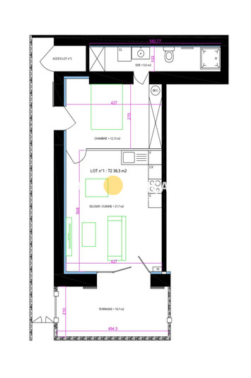 appartement  2 rooms  Gardanne   39 m² -   