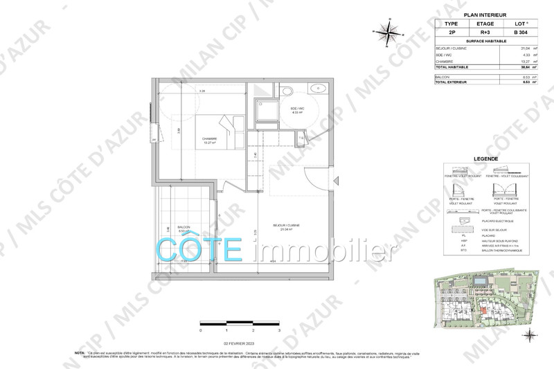 appartement  2 pièces  Antibes Antibes est  39 m² -   