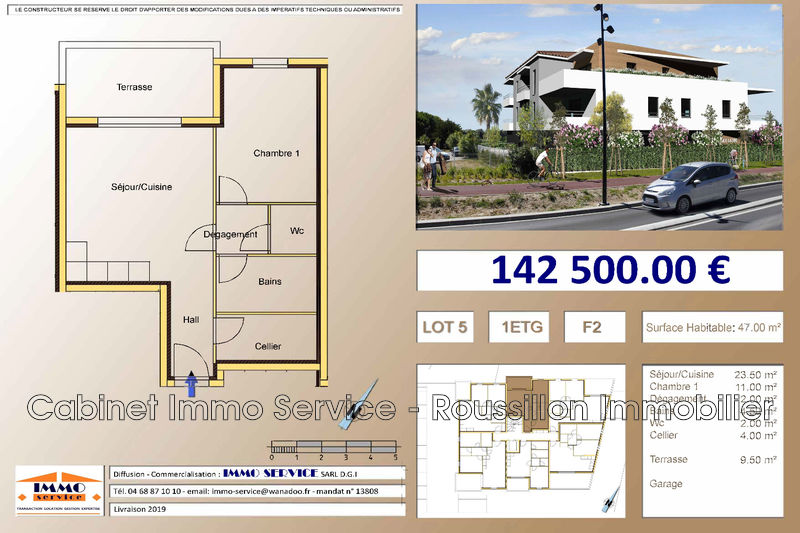 vente Appartement Saint-cyprien Proche mer Appartement Saint-Cyprien Proche mer, achat appartement 2 pièces 47 m²