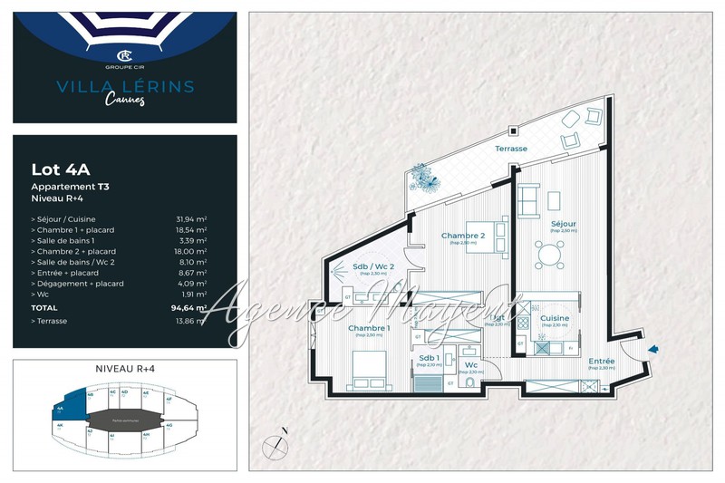Photo Apartment Cannes Centre-ville,   to buy apartment  3 rooms   94&nbsp;m&sup2;