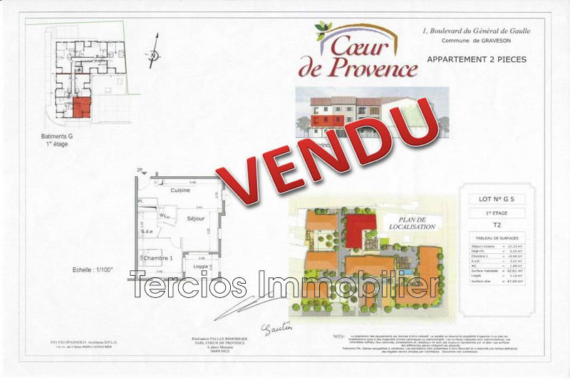 vente Appartement Graveson Centre-ville Appartement Graveson Centre-ville, achat appartement 2 pièces 45 m²