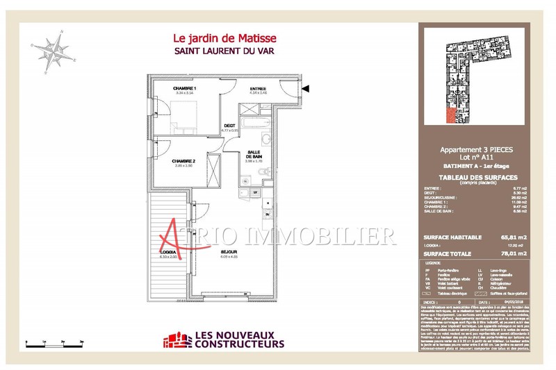 Photo Appartement Saint-Laurent-du-Var Tzanck, achat appartement 3 pièces 65 m²