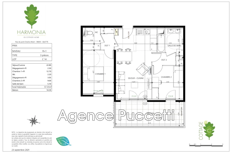 Vente appartement Gilette  