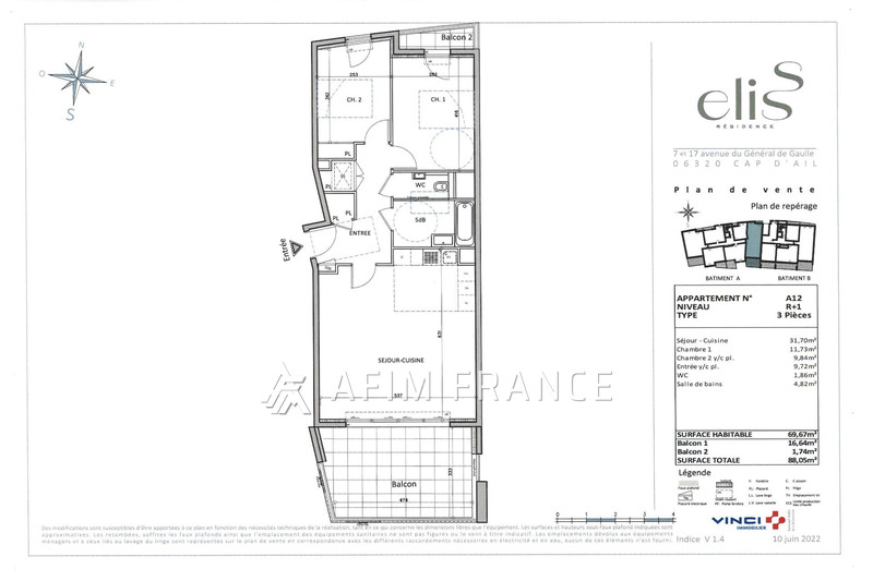 Vente appartement Cap-d'Ail  