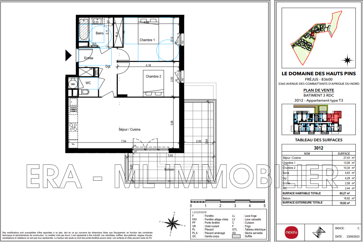 Vente Appartement 65m² 3 Pièces à Fréjus (83600) - Ml Immobilier