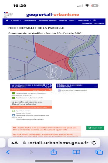 Vente terrain Varages  