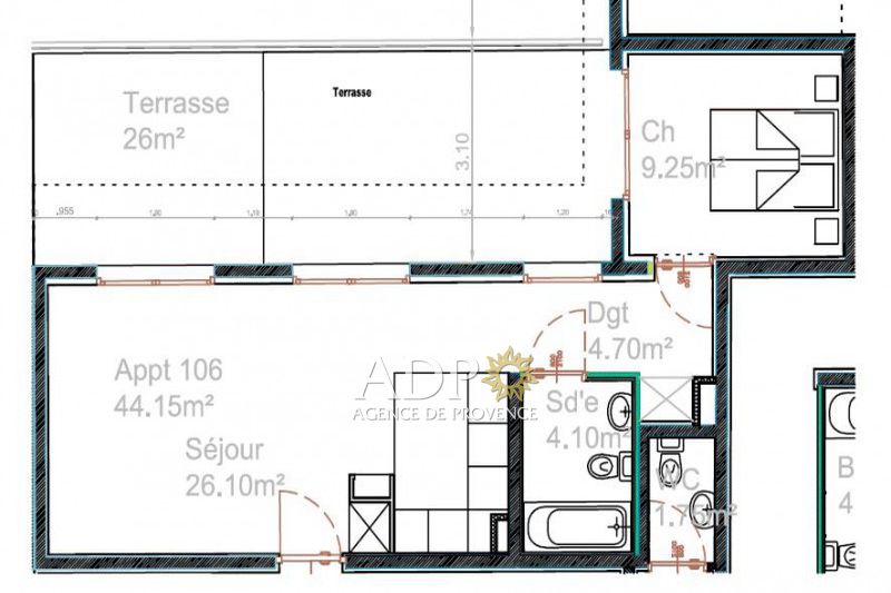 Photo Appartement Mouans-Sartoux achat appartement 2 pièces 43 m²