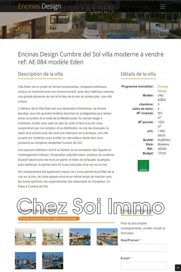 Photo Villa Cumbre del Sol achat villa 2 chambres 501 m²