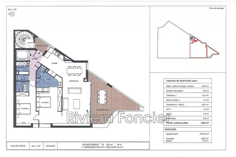 Apartment Antibes Centre-ville,   to buy apartment  3 rooms   100&nbsp;m&sup2;