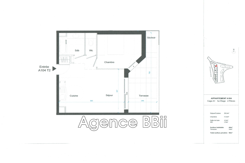 Photo Appartement Nice Archet, achat appartement 2 pièces 44 m²