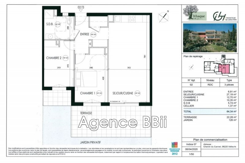 Photo Appartement Vallauris Proche centre ville, achat appartement 3 pièces 64 m²