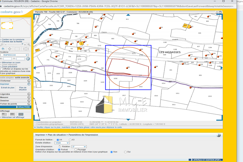 Vente terrain Roubion  