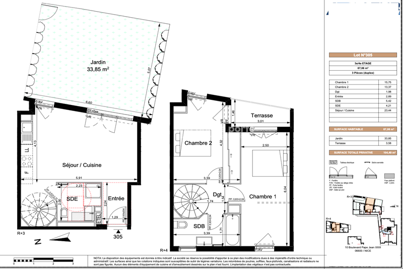 Vente duplex Nice  