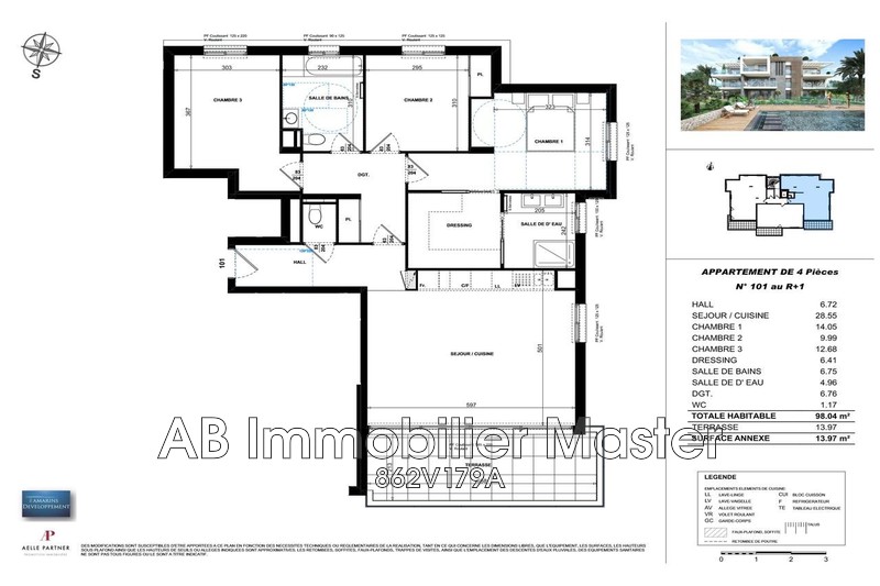 appartement  4 rooms  Antibes   98 m² -   
