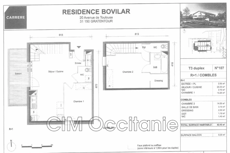 Location duplex Gratentour  