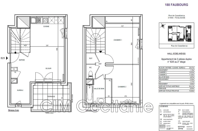 Location duplex Toulouse  